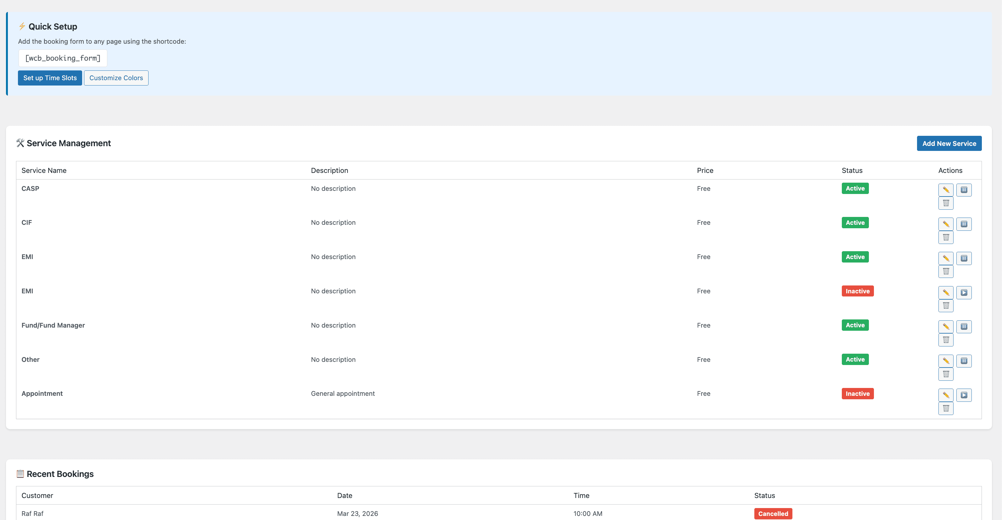 Admin Appointments Dashboard